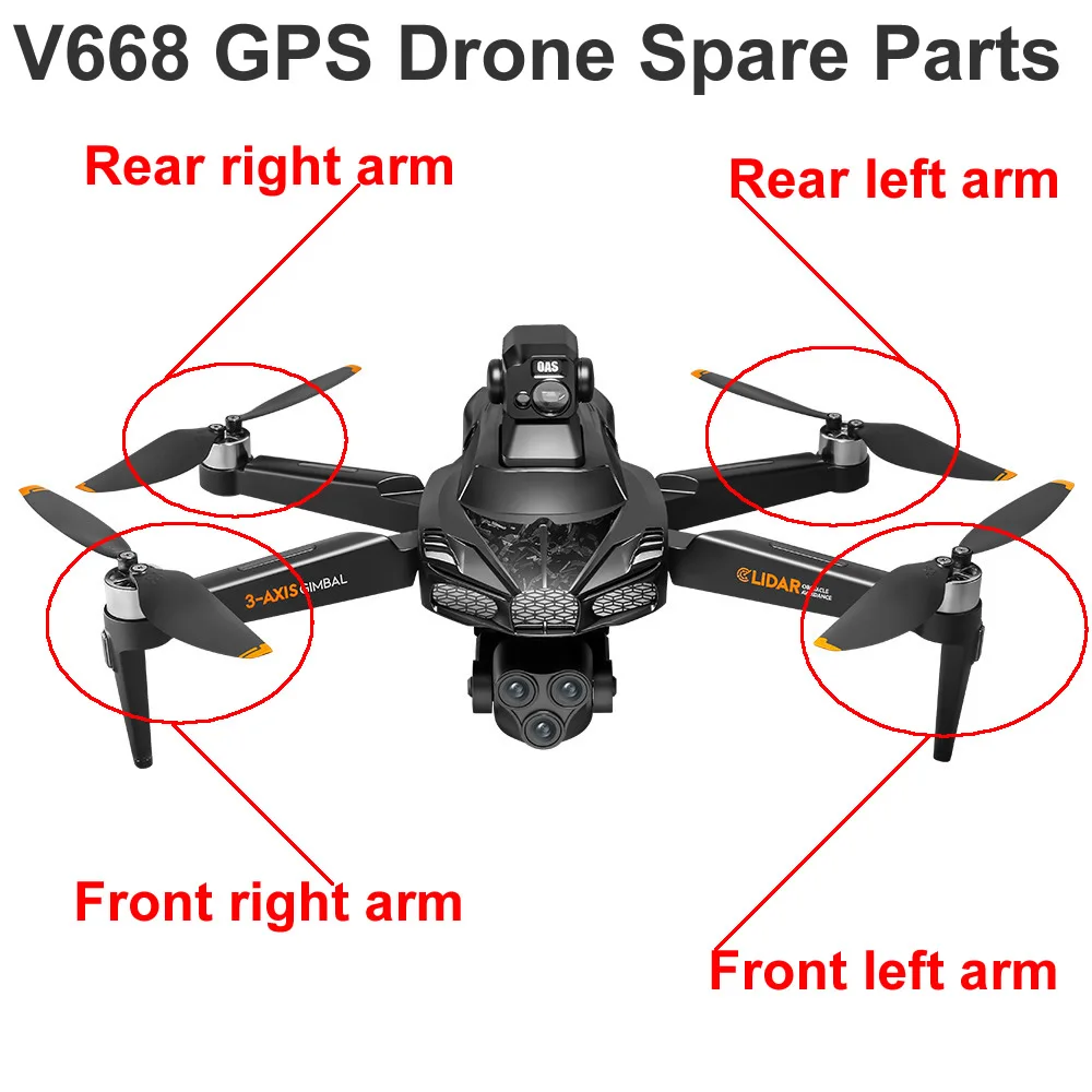 

Новый V668 GPS бесщеточный складной дрон запасные части моторный рычаг/лопастной пропеллер/батарея/уник предотвращение препятствий/сумка для хранения/провод для зарядки