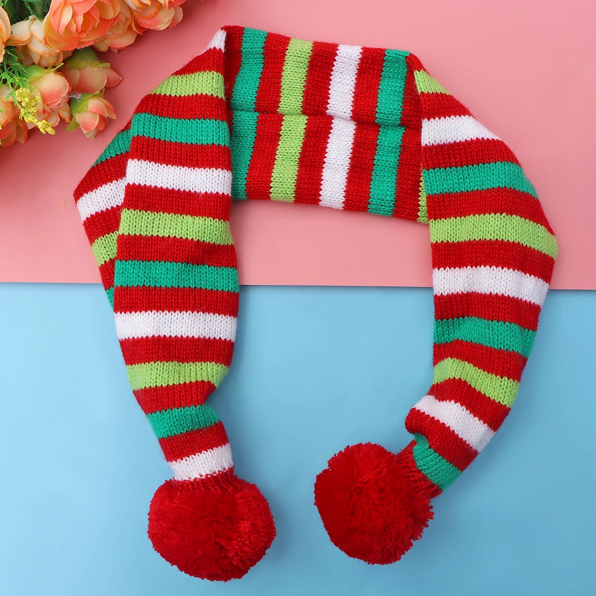

Puppy Cat Christmas Collar Stripe Pattern Pet Scarf Comfortable Christmas Scarf for Dogs Holiday Party