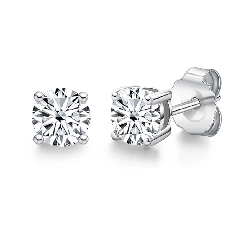 GRA Moissanite VVS1 4 prong Earrings Women Moissanita Ear  Pass Diamond Tester