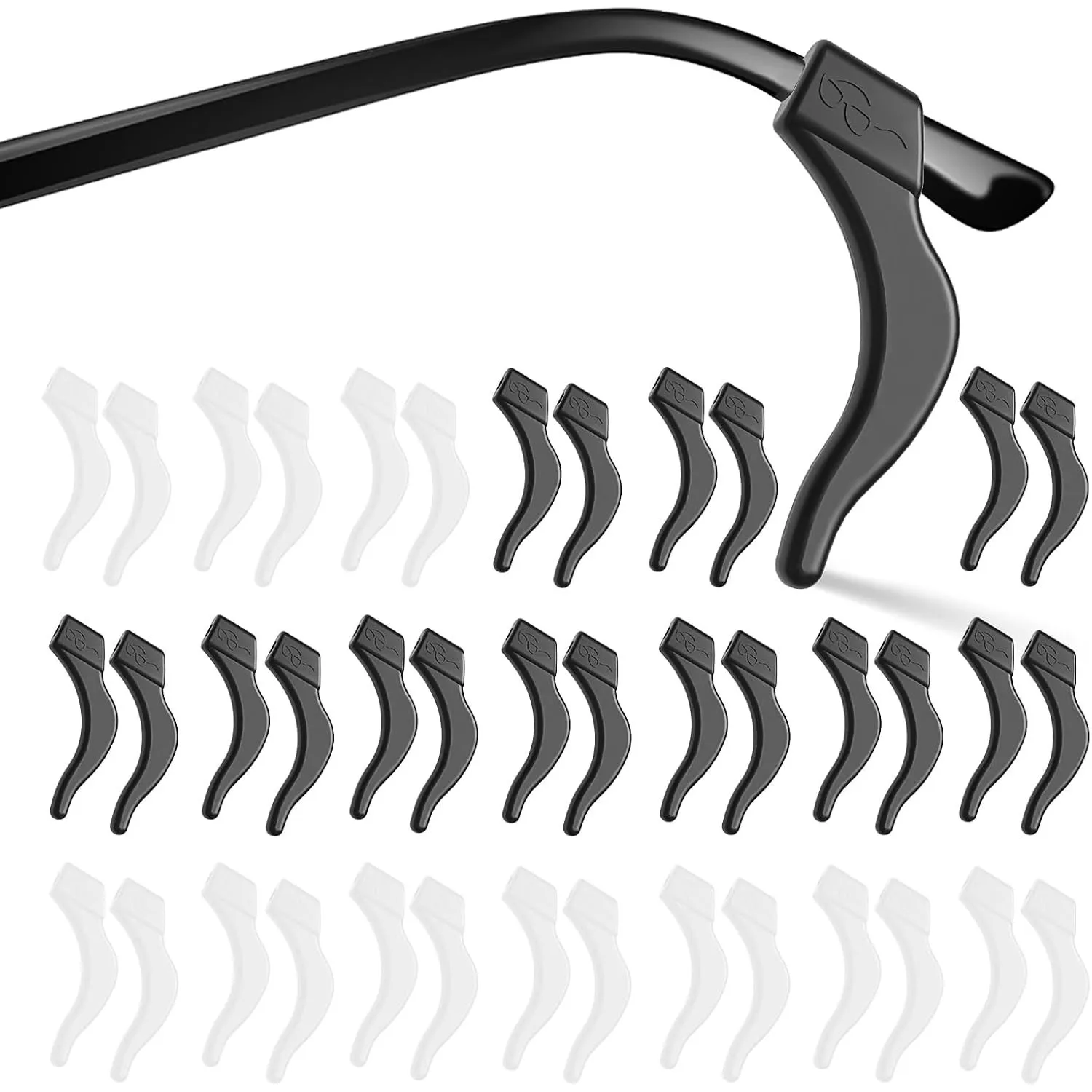 40 Pairs Eyeglass Ear Grips Anti-slip Holder, Silicone Ear Hook, Glasses Ear Grip Sleeve Retainer for Sports, Sunglasses, Readin