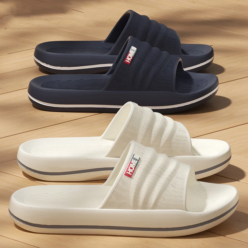 Summer Fashion Slippers For Men Soft Anti-Slip Bathroom Slides Indoor Outdoor House Sandals For Women Couple Beach Shoes