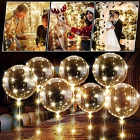 10Pcs LED Light Up Bobo Balloons Transparent Balloons with String Lights Christmas Wedding Birthday Party Decoration Baby Shower