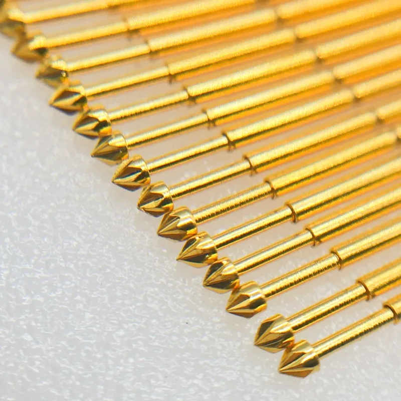 100PCS PA50-LM2 Spring Test Probe PA50-LM Test Pin Test Tool 16.55mm Dia 0.68mm Gold Needle Tip 0.90mm Pogo Pin P50-LM P50-LM2