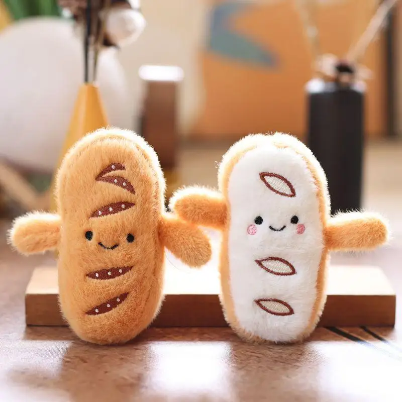 

Stuffed Doll Bread Shaped Plush Keychain Cute Bag Accessory