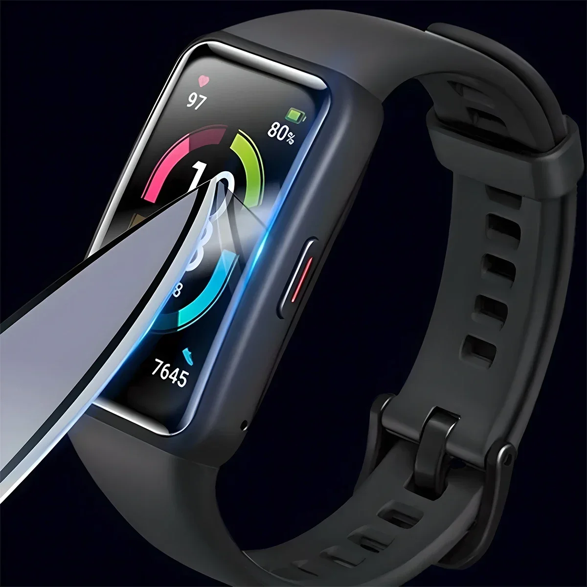 Zakrzywione szkło hartowane 9D do Huawei Band 8 7 6 Pro Pełna osłona ekranu do smartwatcha Honor Band 6 Folia ochronna (nie szkło)