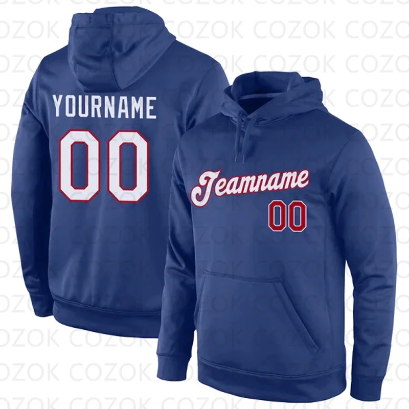 Customized Hoodie Dark Blue Red Color Jersey 3D Printed  Unisex Pullovers Hoodie Casual Sweatshirts