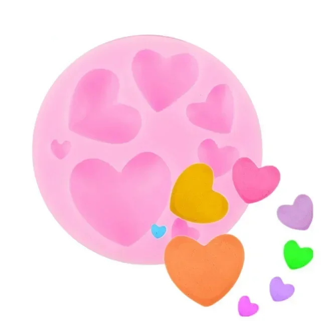 Heart Shape Silicone Fondant Mold Colorful Sweet Heart Chocolate Candy Paste Making Mould DIY Cake Decorating Tool Home Baking