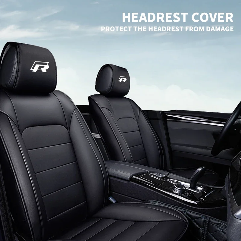 سيارة مسند الرأس غطاء مقعد رئيس وسادة الرقبة مسند الرأس غطاء سيارة Stying ل Volkswagen VW R Line Golf 4 5 6 7 توران بولو اكسسوارات