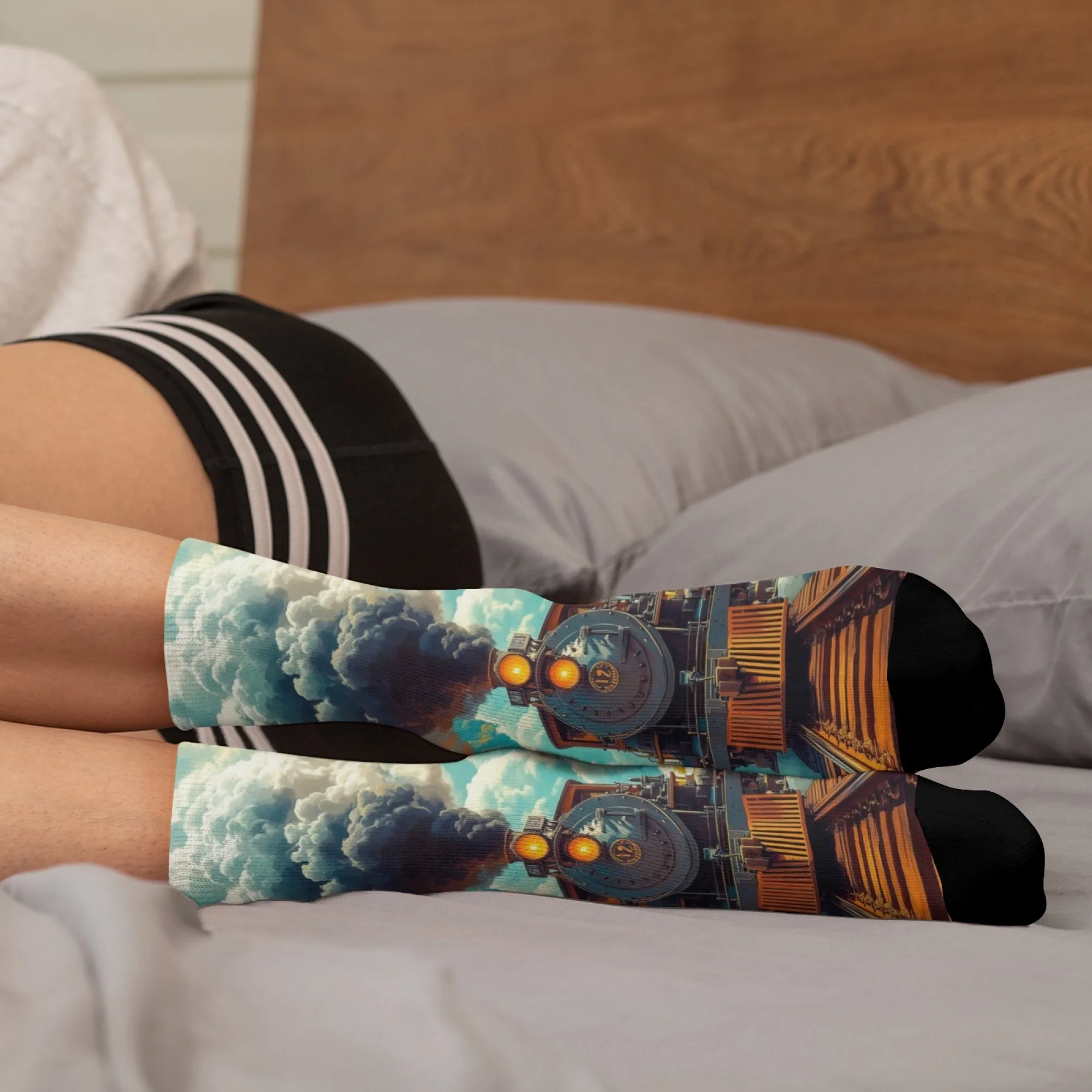 Calcetines de tren retro estilo Steampunk para hombre, calcetines deportivos informales a la moda, calcetines interesantes novedosos, cómodos, antideslizantes y cálidos