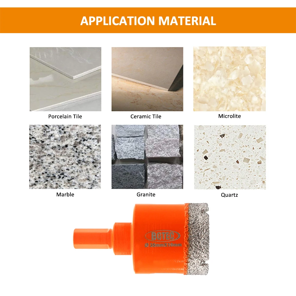 BGTEC 2pcs Dia20mm Diamond Core Bits Triangle Shank Hole Saw Tile Drill Marble Granite Brick Drilling Crown For Angle Grinder
