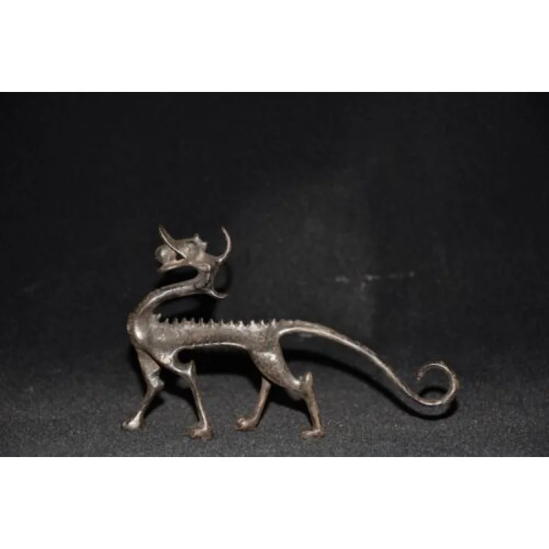 Early collection of pure copper dragon beast pen holder ornaments