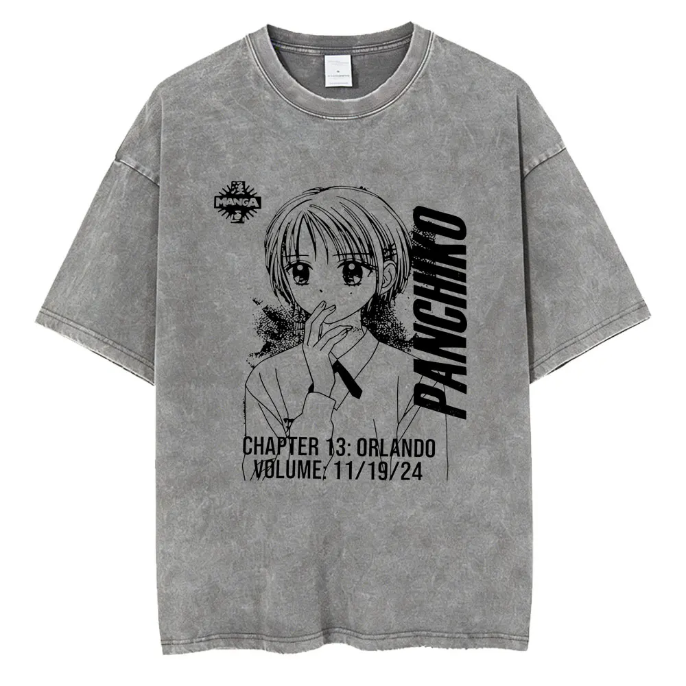 Gewaschenes Vintage Rockband Panchiko Tour 2026 T-Shirt für Männer und Frauen, Lässiges Baumwoll-T-Shirt, Herren Gothic Oversized T-Shirts Streetwear – Detail 5