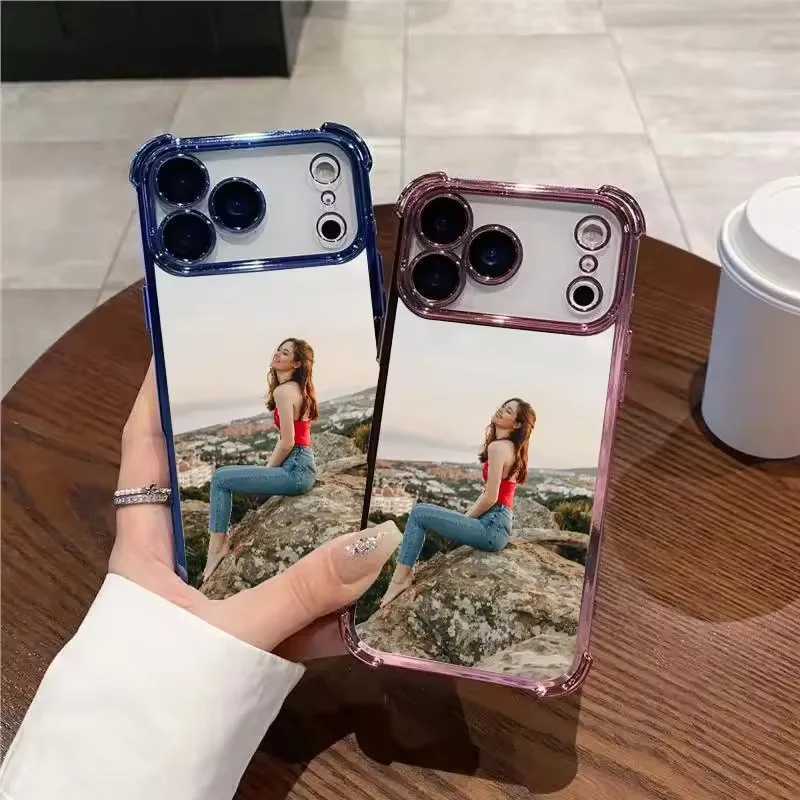 Electroplated Custom Your Own DIY Photo Phone Case For iPhone 18 17 16 15 14 Plus 13 12 11 Pro Max 16e 17e Air Shockproof Cover