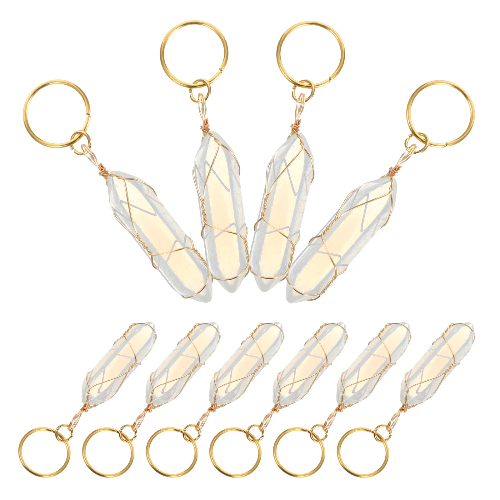

10pcs Dreadlock Charms: Crystal Shaped Braid Rings African Accessories Decorative Hair Jewelry For Women Braids Outdoor Party