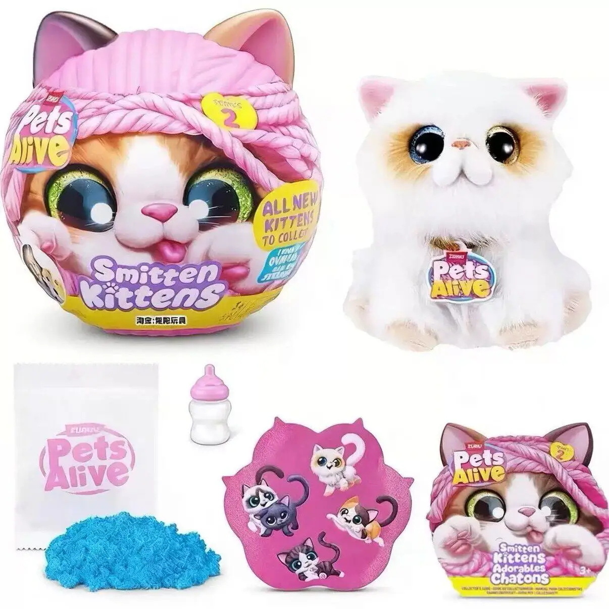 Zuru Pets Alive Smitten Kittens Blind Box G1 G2 Figurine de chat Jouets tendance Décoration de table Jouets de collection Cadeau d'anniversaire pour enfants