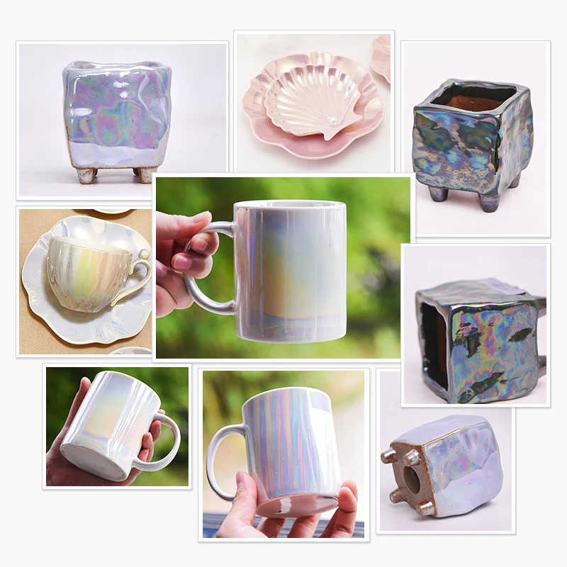 Ceramiczny kolor na szkle płynny kolor złoty pigment złoty woda ceramika pigment Laser perłowy kolorowy glazura 780-800 stopni