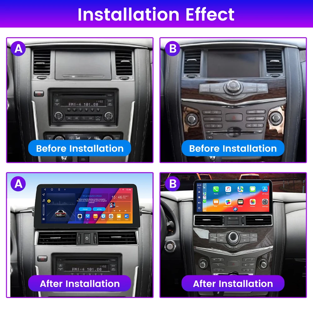 For Nissan Patrol Y62 2010-2020 Android Car Radio  Car Stereo Car Multimedia Video Player GPS Navigation Carplay WiFi BT 12.3