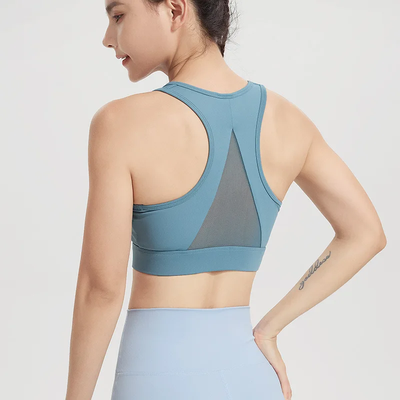 フロントジッパー スポーツブラ 衝撃吸収 スポーツ下着 ハイインパクト ヨガブラ 速乾 ランニングベスト フィットネス ヨガブラトップ レディース