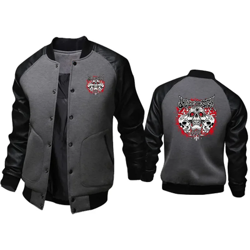 Crânio extra grande dos homens Imprimir Logo Jacket, Moto Racing Jacket, marca de moda, alta qualidade, tendência, venda quente, novo, 2023