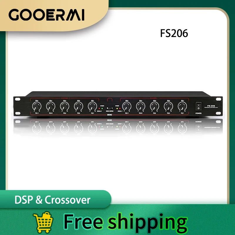 プロのステレオオーディオスプリッター,2-in-10出力付きオーディオデバイス,omepuipment用