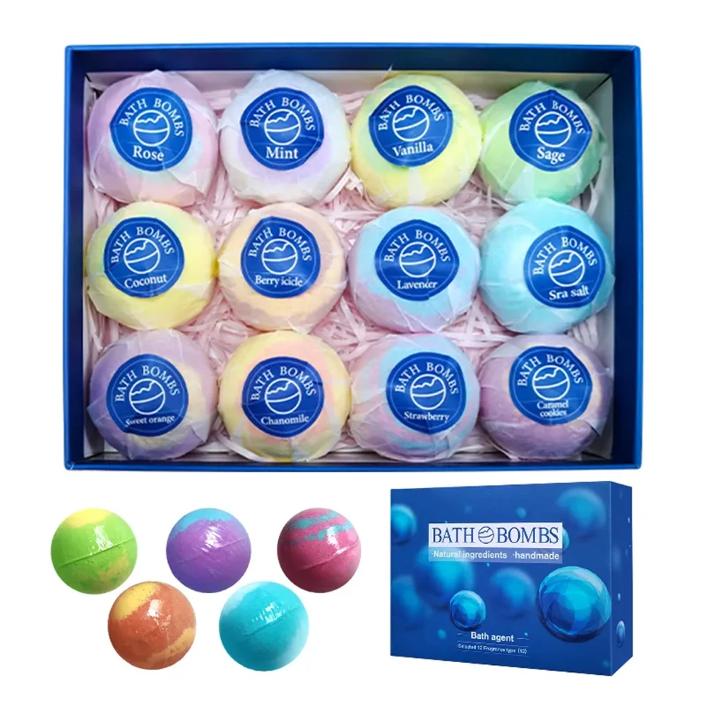 

12Pack Advanced Bath Bombs Gifts Set Organic & Natural Ingredients Relaxing Spa for Women & Men