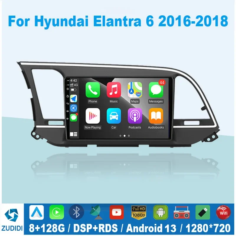 

Android 13 Car Radio For Hyundai Elantra 6 2015 2016 2017 2018 Multimidia Video Player GPS Navigaion Split Screen DPS 360 Camera