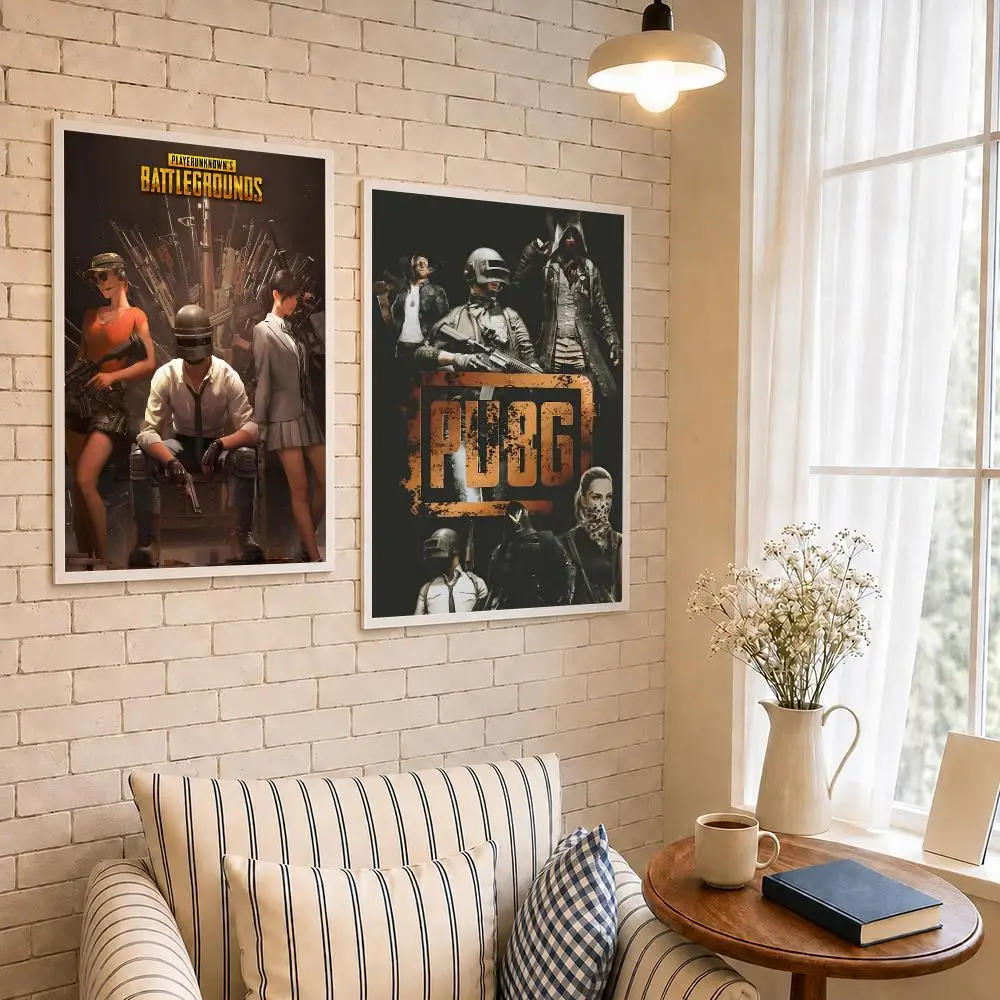 Game P-PUBG Battlegrounds Poster PP Self-Adhesive Waterproof Wall Decor for Bedroom,Living Room,Dorm,Bar Aesthetic Decor Gift