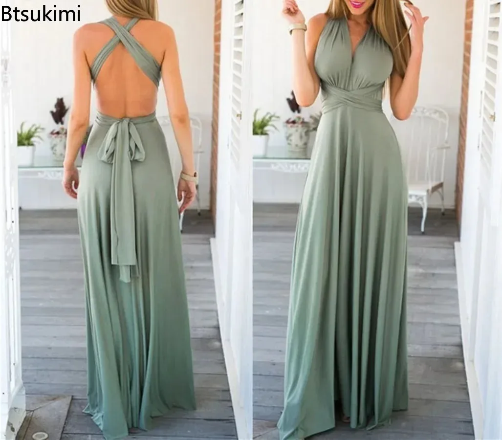 Abiti da donna sexy Multiway Wrap Convertible Boho Maxi abito elegante fasciatura abito da festa damigelle d'onore abiti da sera Femme