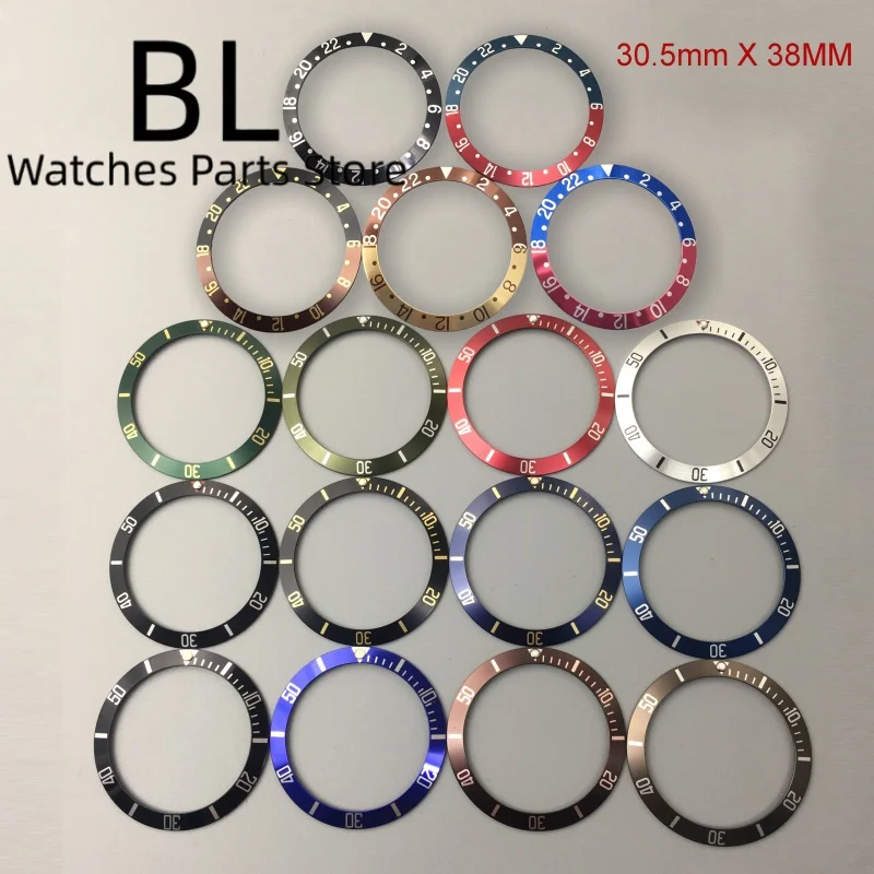 

Вставка для безеля часов SUB GMT из алюминия, 30,5 мм*38 мм, винтажная, с серебристыми и золотыми индексами, подходит для корпуса часов BLIGER 40 мм, запасная часть.