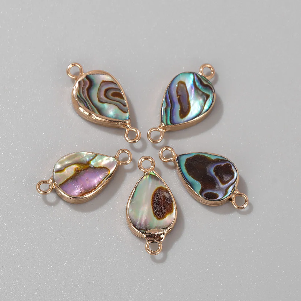 2PCS Natural Abalone Shell Pendant Charms for Jewelry Making