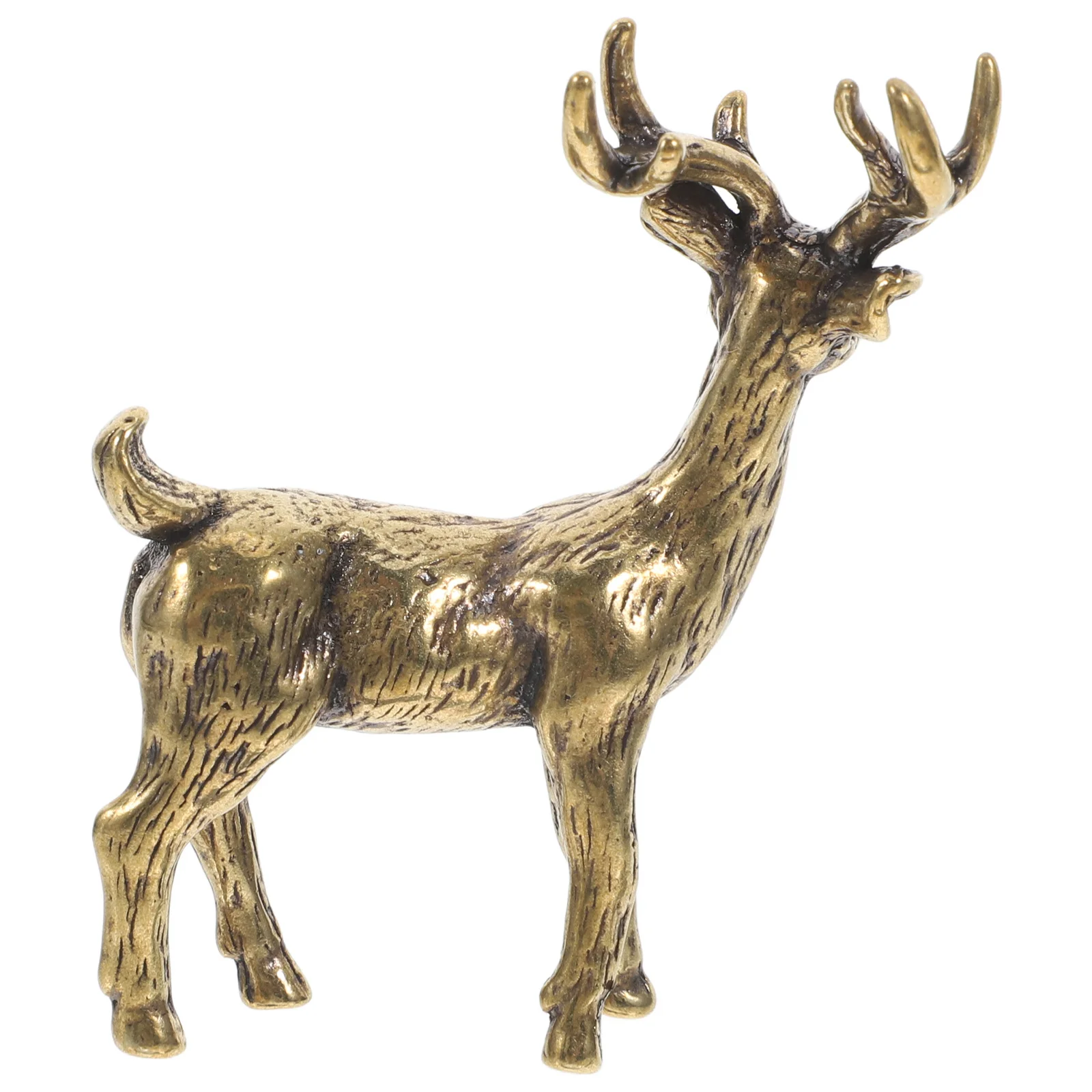 

Small Brass Elk Desktop Ornament Creative Elk Adornment Indoor Tabletop Decor Compact Brass Craft Elegant Rustic Decoration