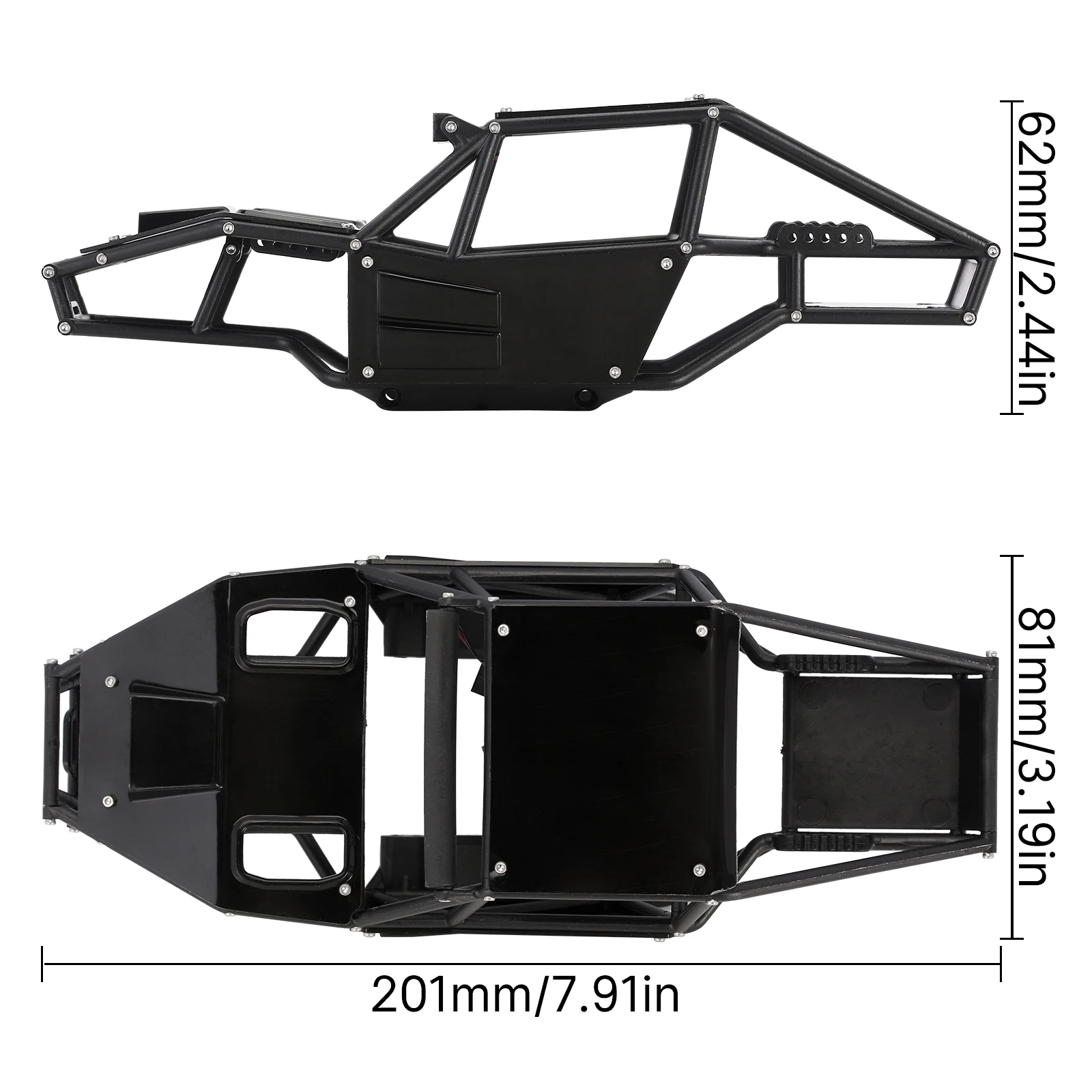 INJORA RC Anhänger zum Ziehen Hinter dem Auto - Metall Haken Anhänger Montieren für 1/18 RC Crawler TRX4M K10 High Trail