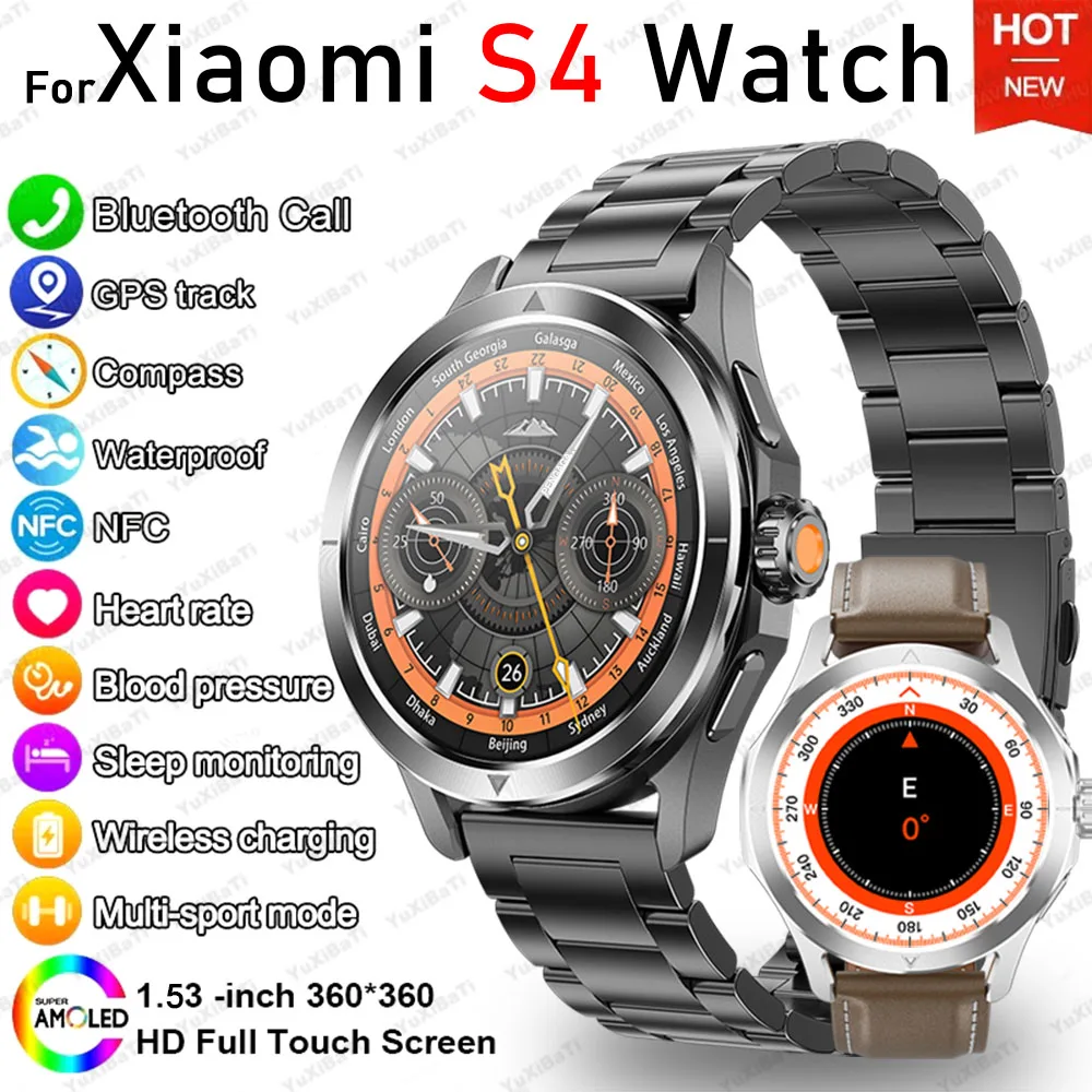 

Xiaomi Watch S4, Bluetooth Phone Call, 1.53" AMOLED 466×466 pixel, Bluetooth 5.0 Blood Oxygen Heart Rate, Man/Woman Smart Watch