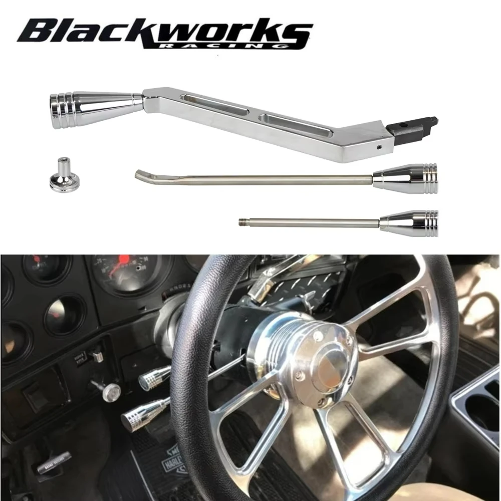 

For Olds Buick 1967-1994 Aluminum Alloy GM Column Shifter Lever Turn Signal Hazard Tilt Kit Flasher Knob Polished Billet