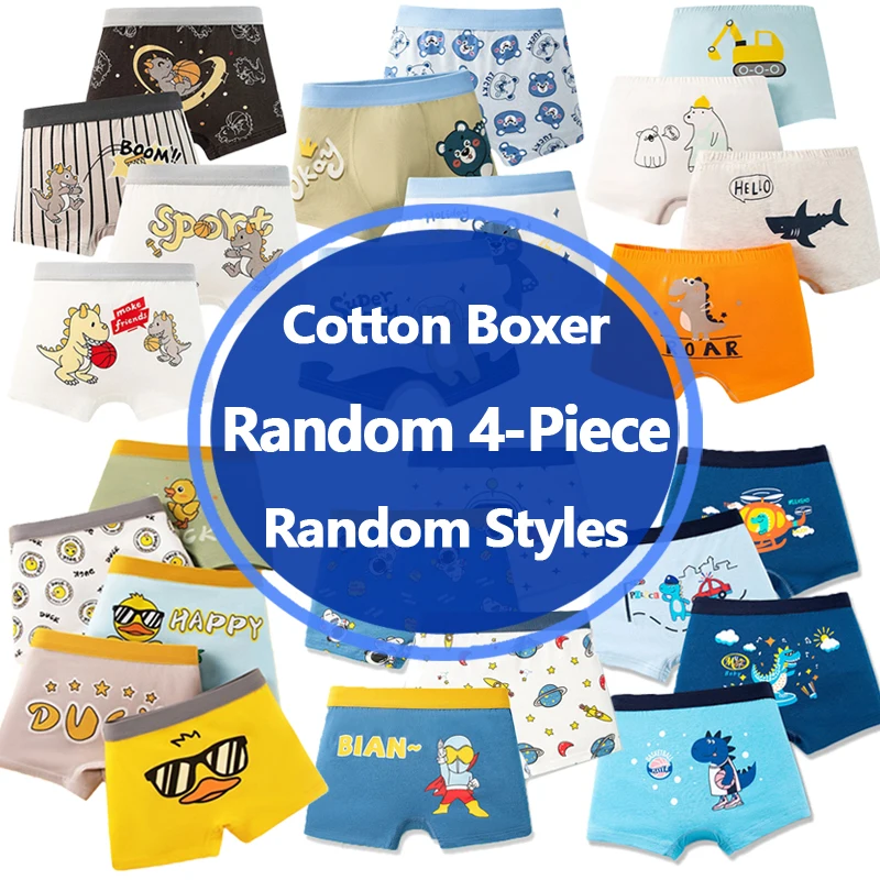 4-Piece Elastic Cotton Boys Boxer Brief Comfortable Wearing Children's Underwear Cool Astronaut Galaxy Pattern Kids Boxer Shorts - view 6