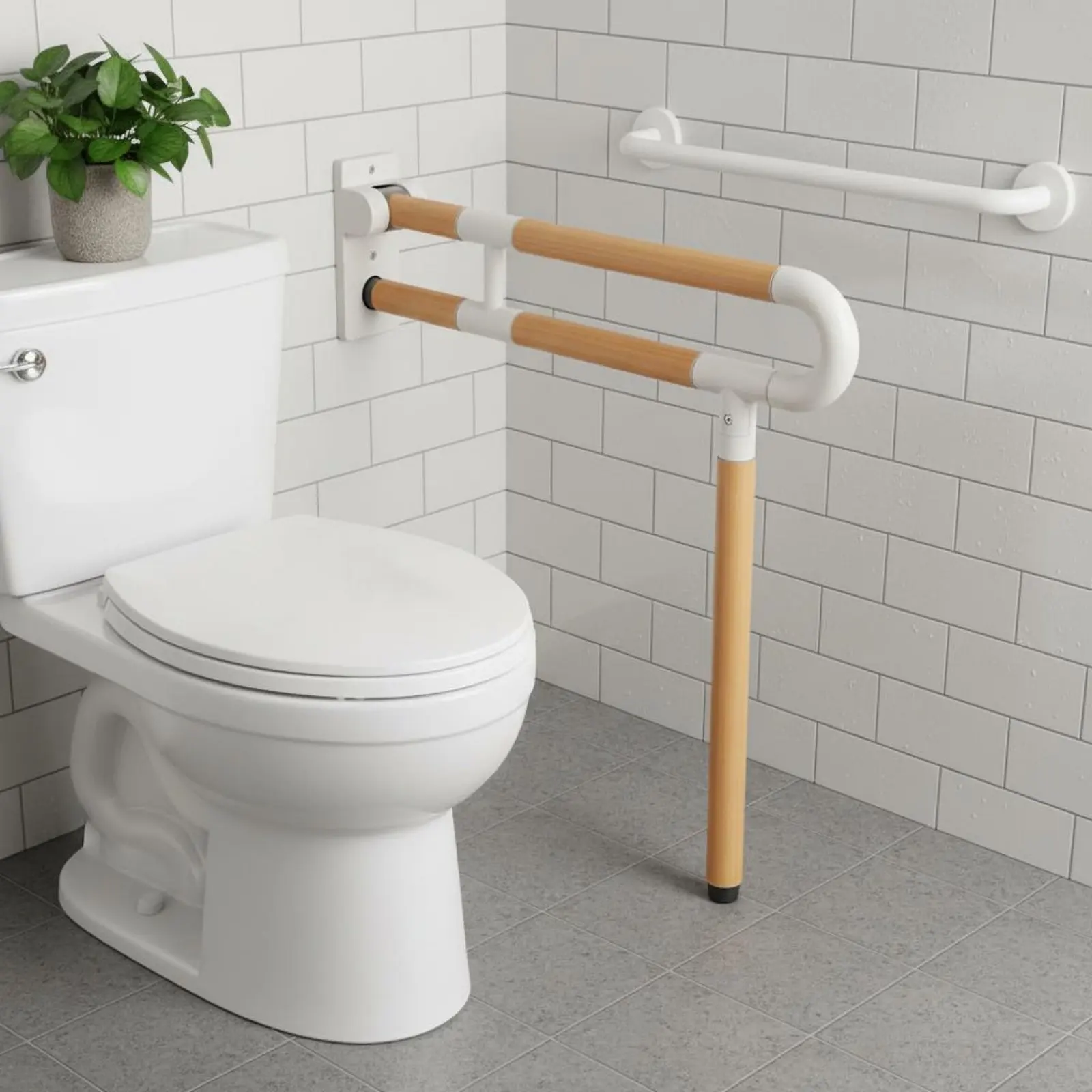 

Folding Toilet Handrail Heavy Duty Toilet Safety Rail Flip up Grab Bar Rust Resistant Foldable Handrail Waterproof for Elderly