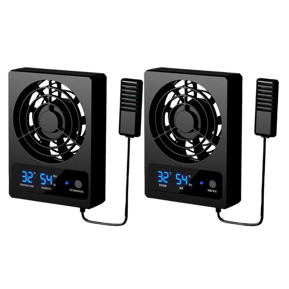 Reptile Fan Temperature Control Fan For Reptile Tanks Compact Air Exchange Device With Digital Readout For Snakes For Amphibians