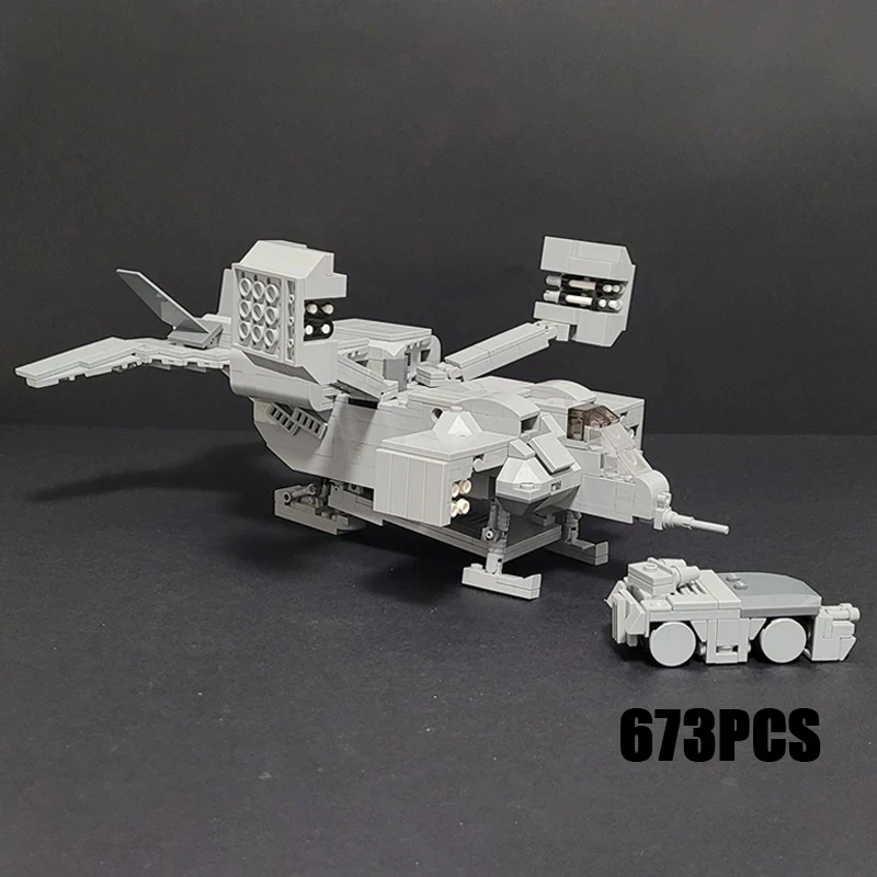 

Military Aircraft Model Moc Building Bricks Aliens Dropship And APC Car Technology Blocks Gifts Christmas Toys DIY Sets Assembly