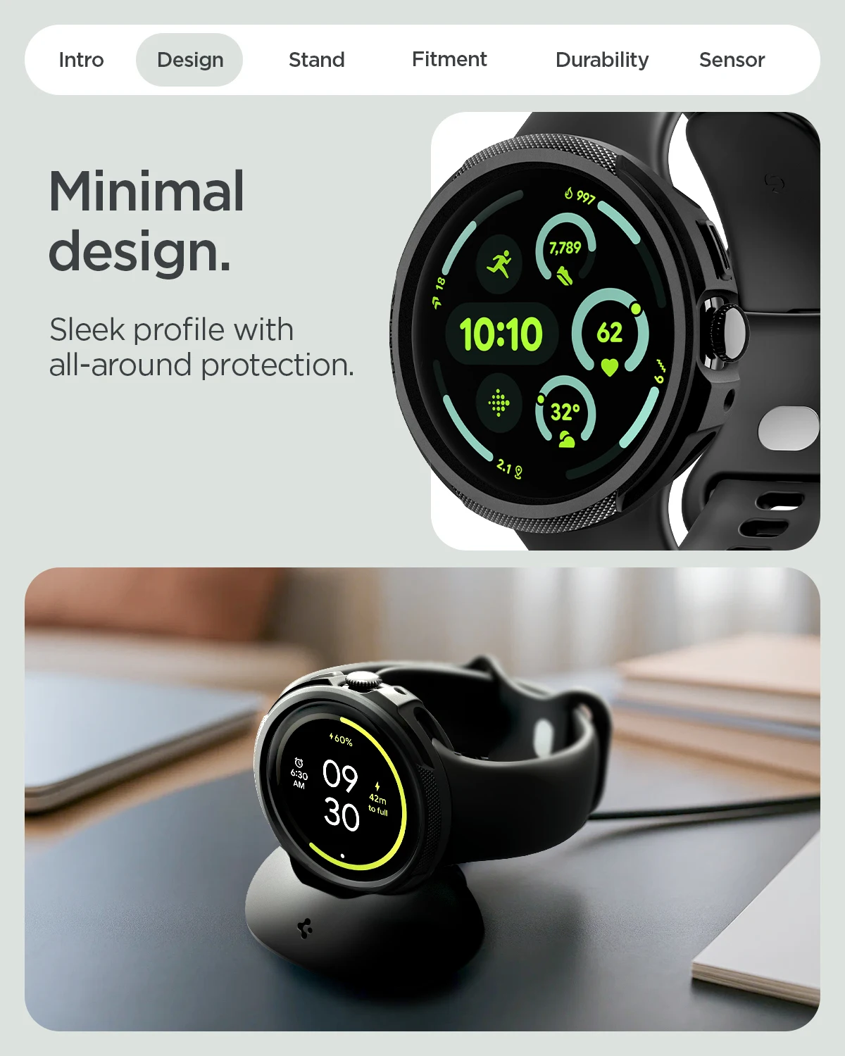 Etui Spigen Liquid Air do Google Pixel Watch 5 / 4 (45mm) z magnetyczną stacją ładującą — zdjęcie produktu 3