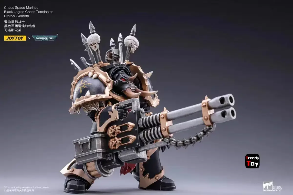 【Entrega en 24 horas】JOYTOY Warhammer 40K Chaos Space Marines Black Legion Chaos Terminator Brother Gornoth 1/18 Figura de acción
