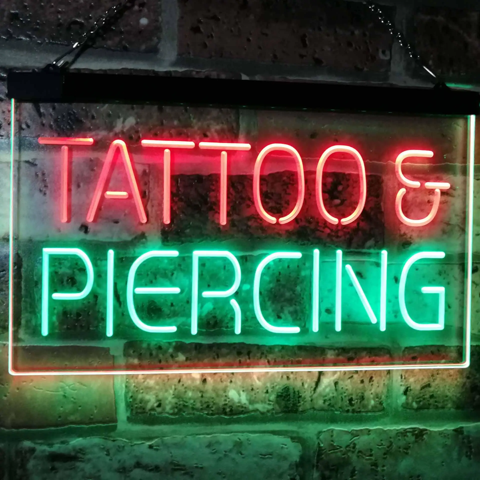 TATTOO PIERCING Dual Color Led Neon Sign st6-i2484