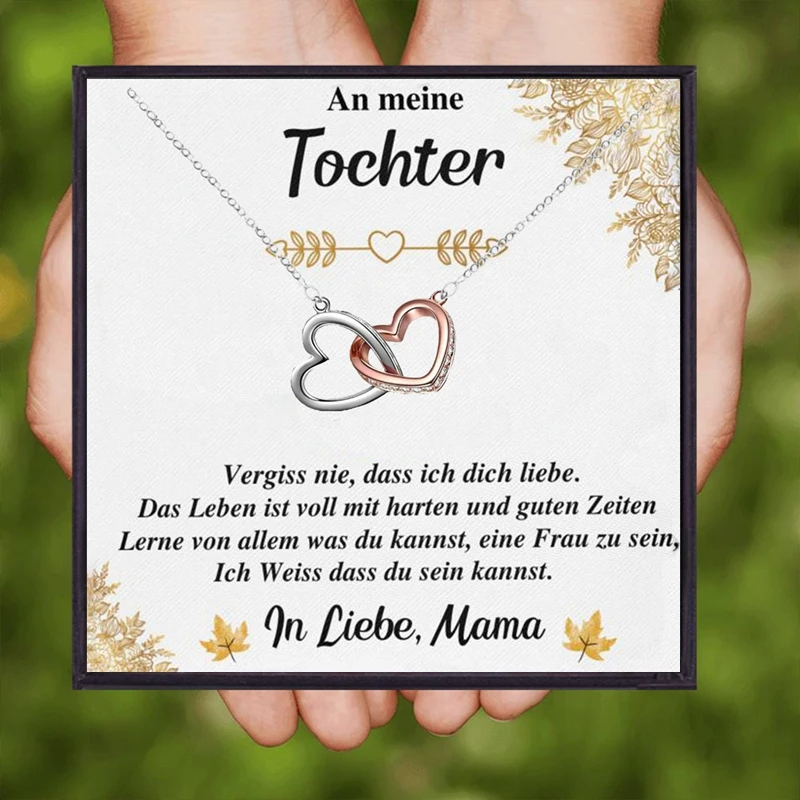 

Подарки для ожерелий Tochter, ожерелье с подвеской из Германии для моей дочери, ожерелье из искусственного кристалла, ювелирные изделия, рождественские украшения