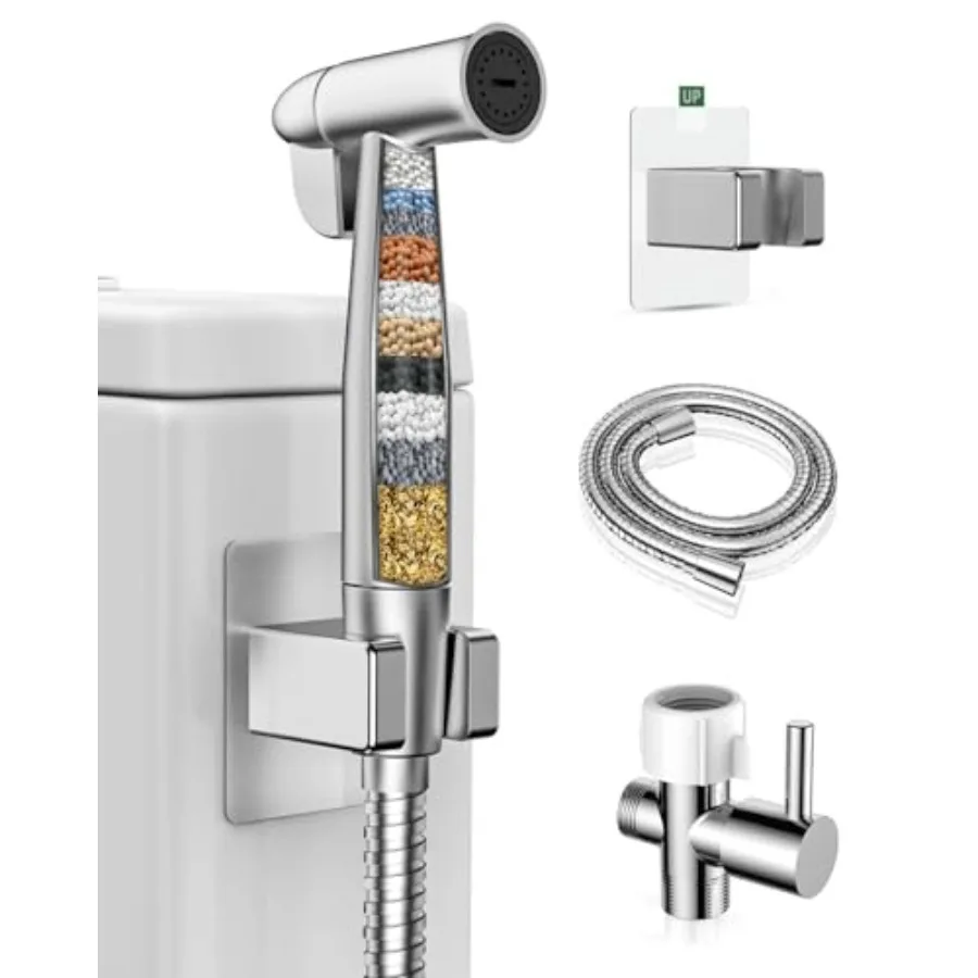 

Handheld Bidet Sprayer for Toilet with Water Filter Stainless Jet Spray for Toilet with Adjustable Pressure 47in Leak-Proof Hos