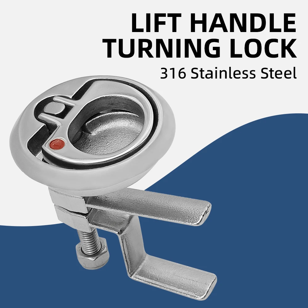 

Boat Handle Flush Mount Stainless Steel Hatch Latch Lift Handle Turning Lock Marine Hardware