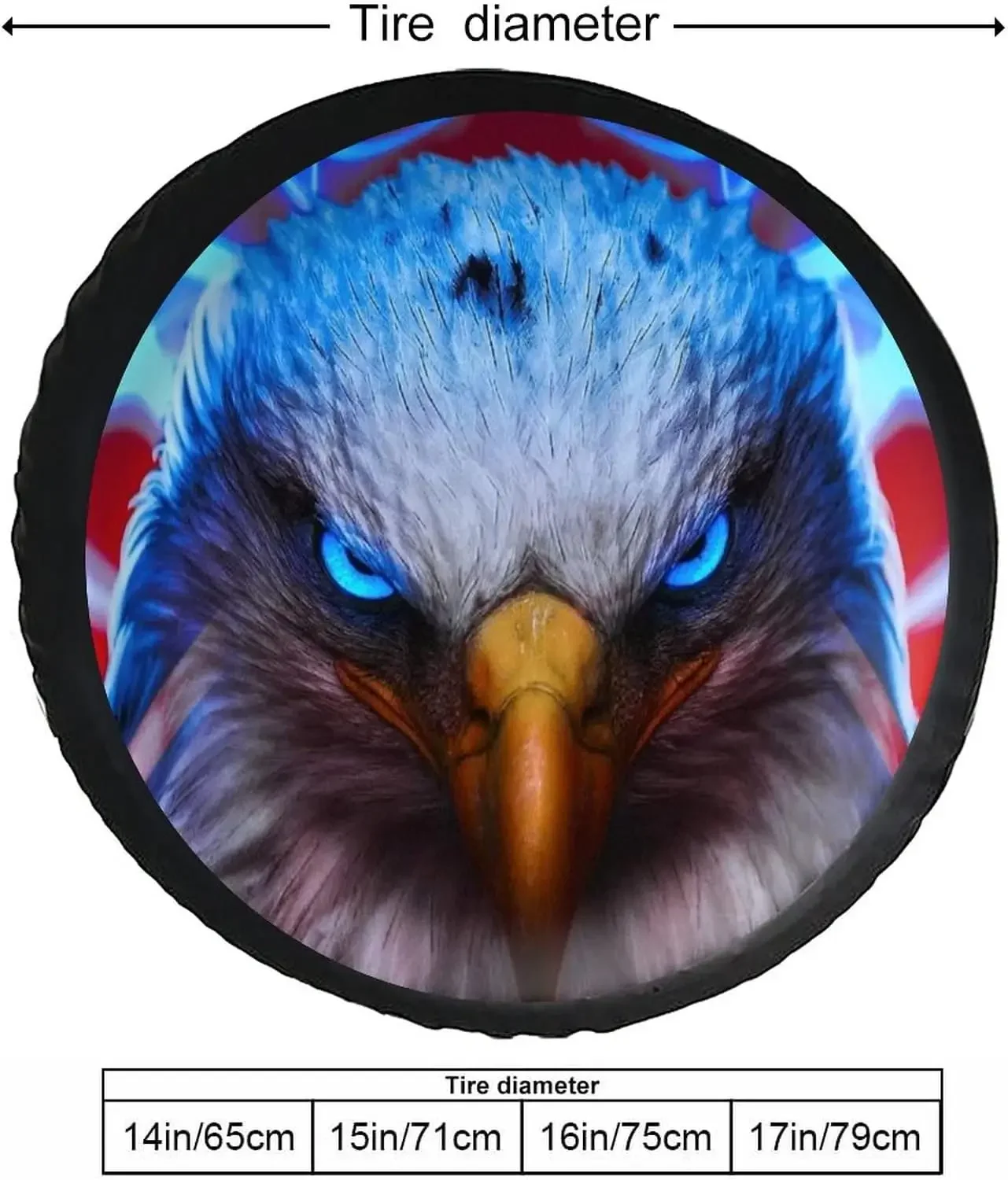 Eagle Car Spare Tire Cover for RV Wheel Covers Protectors Weatherproof Universal Fit for SUV Truck Camper Travel Vehicle