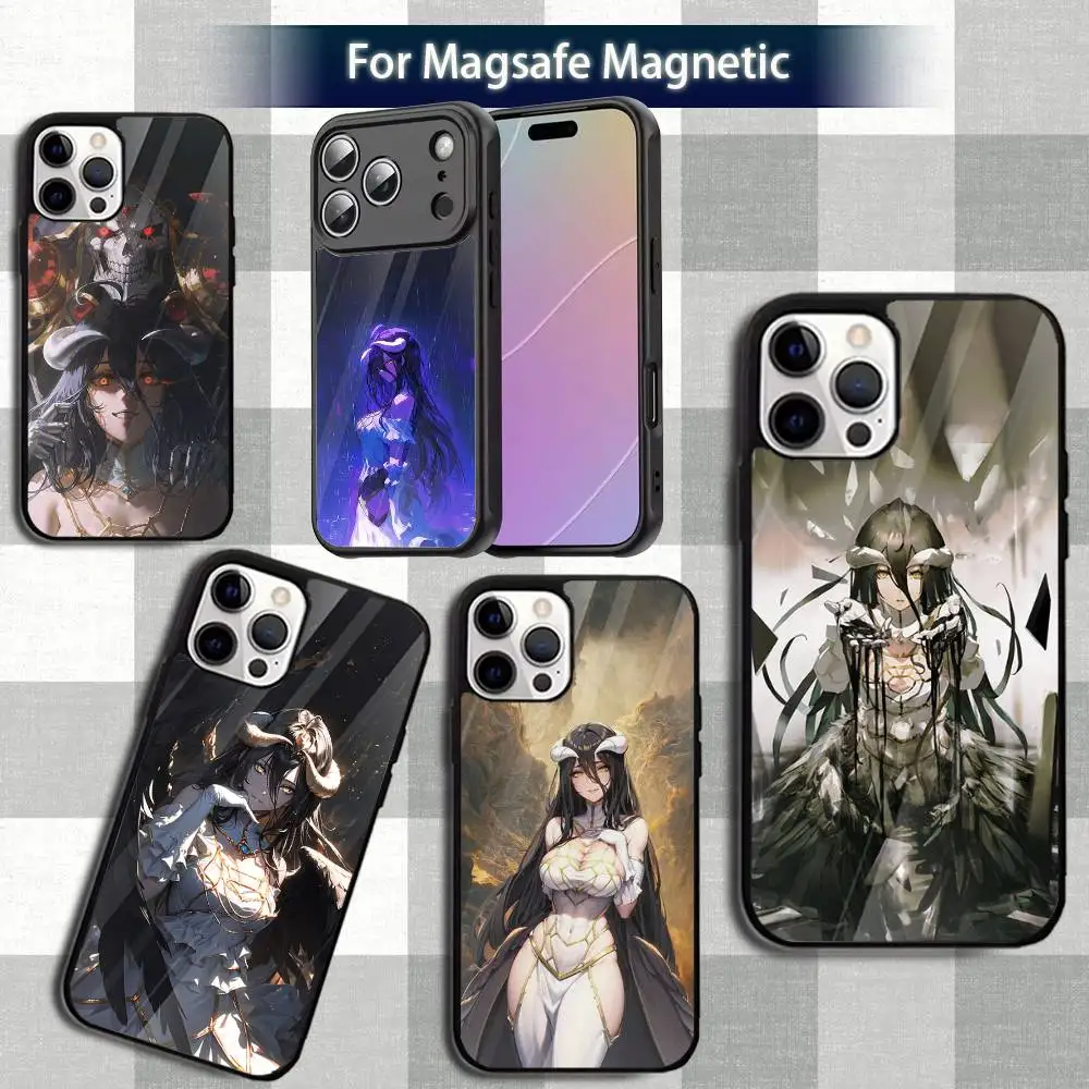 

O-Overlord A-Albedo Phone Case For iPhone 13,12,15,17,11,16,14,Pro,Max,Plus,Mini,Magsafe,Magnetic Wireless Charging Case