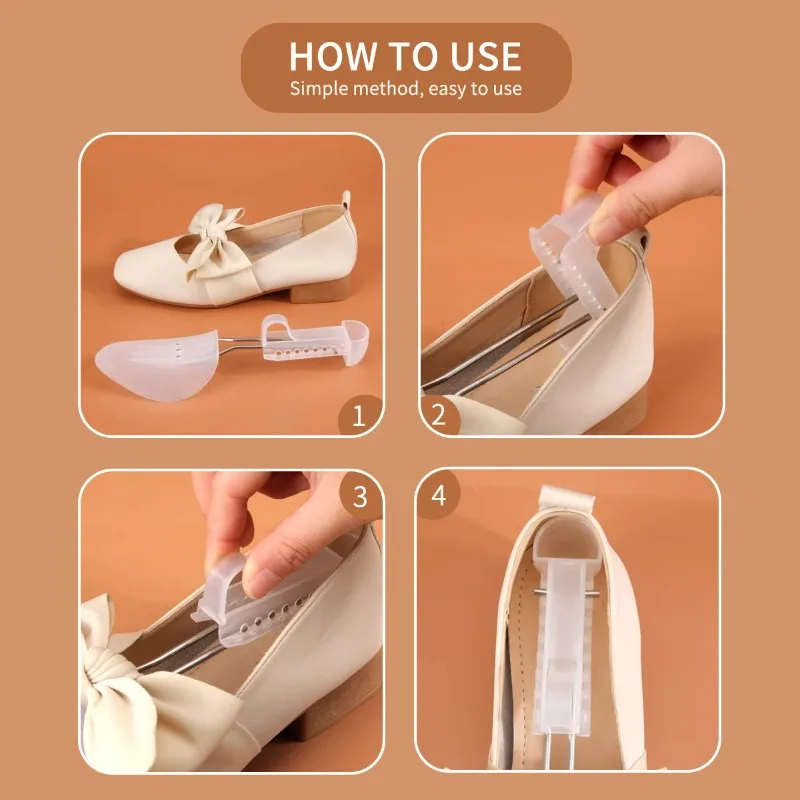 1 пара пластиковых носилок для обуви для мужчин и женщин, регулируемый держатель для обуви, держатель для обуви (белый и черный), два размера