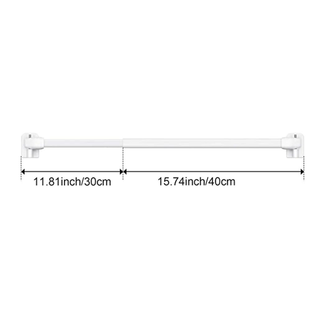 2 Pieces Adjustable Curtain Rod Extendable Window Cupboard Wardrobe Pole Without Drilling Rods with Hooks for Home