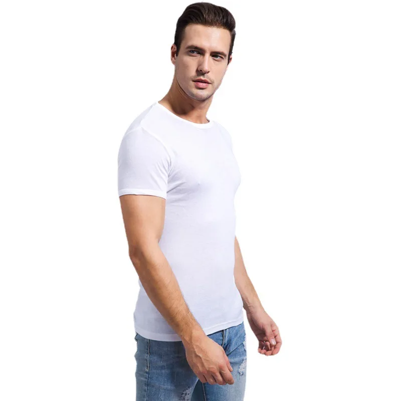 Men Undershirts Underwear Cotton Absorb Sweat Man Elastic T Shirt Male O Neck Short Sleeves Top Solid Plus Size Mens Undershirt