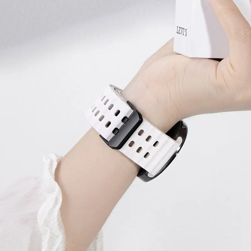 المحيط كوريا لساعة سامسونج جالاكسي 8 الكلاسيكية 46 مللي متر سوار معصم من السيليكون لساعة سامسونج 8 40 مللي متر 44 مللي متر حزام الساعة الذكية